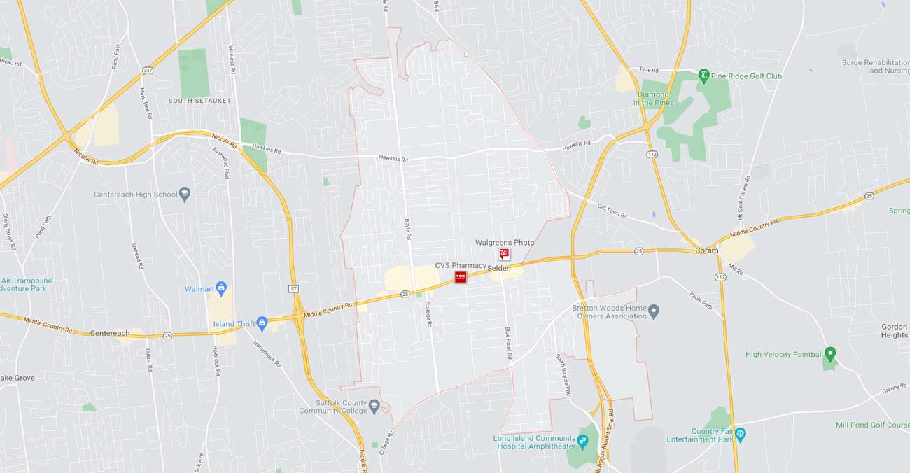 Selden, NY 11784 Map